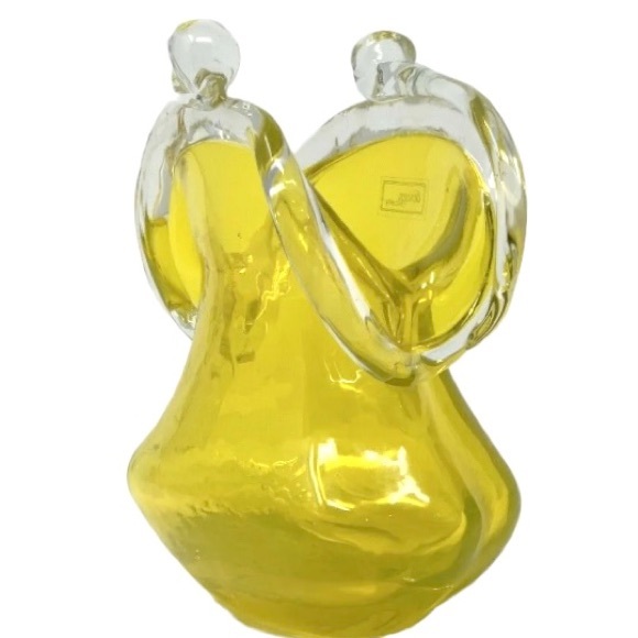 Vtg Design Society Murano Style Yellow Art Glass Blown Coin Purse Retro Chic - Picture 5 of 8